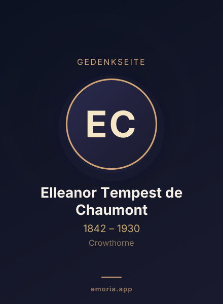 Gedenkportrait von Elleanor Tempest de Chaumont