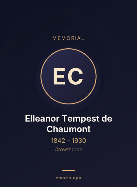 Memorial portrait of Elleanor Tempest de Chaumont
