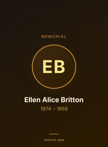 Memorial portrait of Ellen Alice Britton