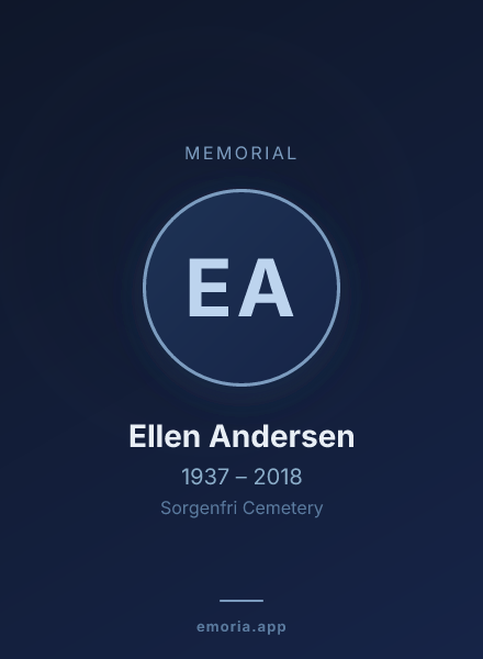 Memorial portrait of Ellen Andersen