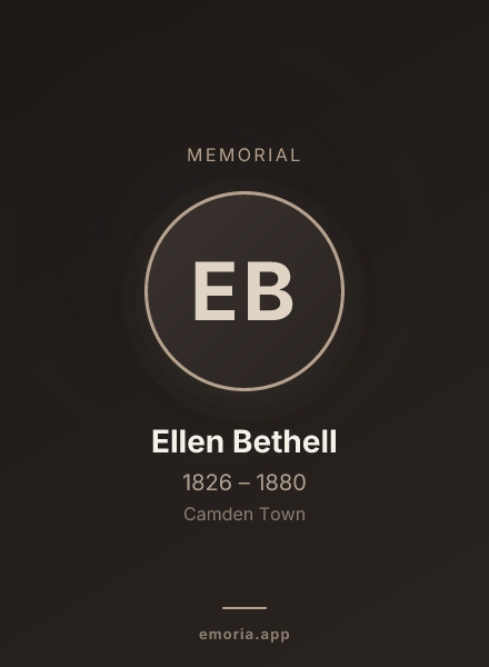 Memorial portrait of Ellen Bethell