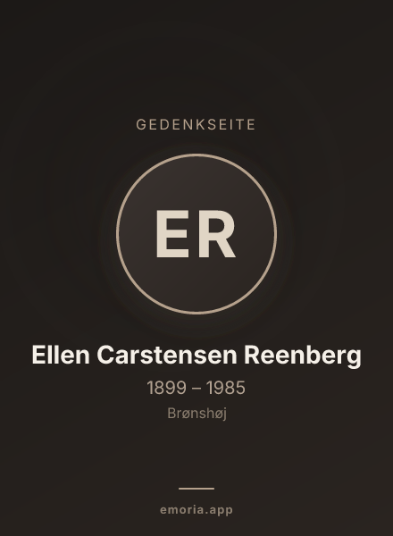Gedenkportrait von Ellen Carstensen Reenberg