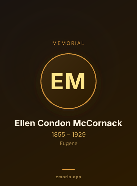 Memorial portrait of Ellen Condon McCornack