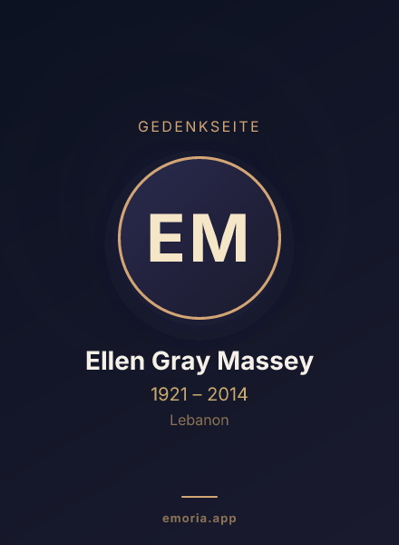 Gedenkportrait von Ellen Gray Massey