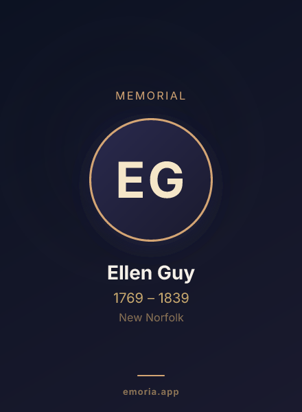 Memorial portrait of Ellen Guy
