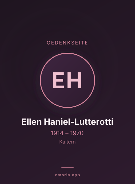 Gedenkportrait von Ellen Haniel-Lutterotti