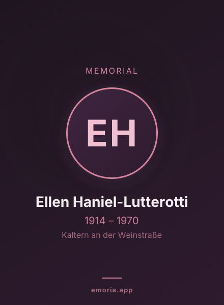 Memorial portrait of Ellen Haniel-Lutterotti