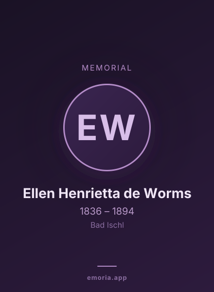 Memorial portrait of Ellen Henrietta de Worms