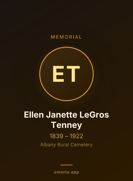 Memorial portrait of Ellen Janette LeGros Tenney
