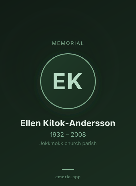 Memorial portrait of Ellen Kitok-Andersson