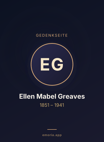 Gedenkportrait von Ellen Mabel Greaves