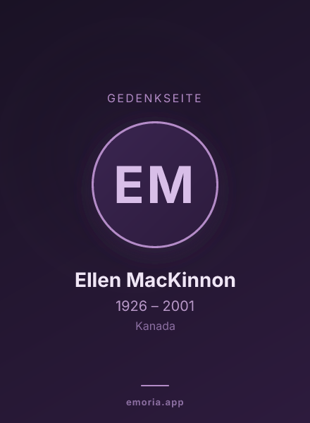 Gedenkportrait von Ellen MacKinnon