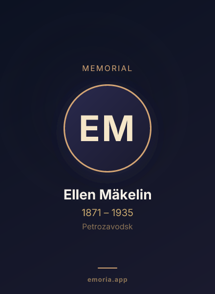 Memorial portrait of Ellen Mäkelin