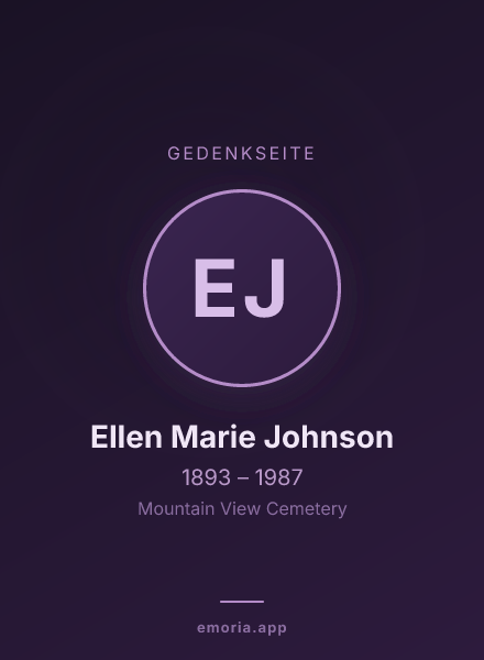 Gedenkportrait von Ellen Marie Johnson