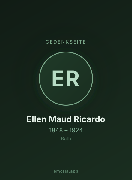 Gedenkportrait von Ellen Maud Ricardo