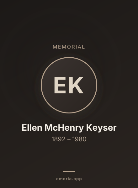 Memorial portrait of Ellen McHenry Keyser