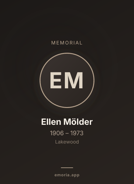 Memorial portrait of Ellen Mölder