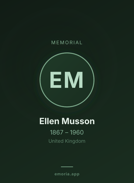 Memorial portrait of Ellen Musson