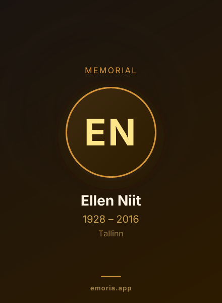 Memorial portrait of Ellen Niit