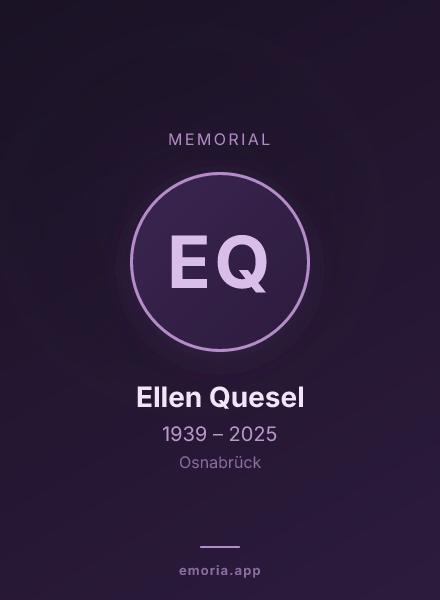 Memorial portrait of Ellen Quesel