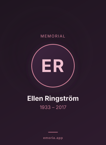 Memorial portrait of Ellen Ringström