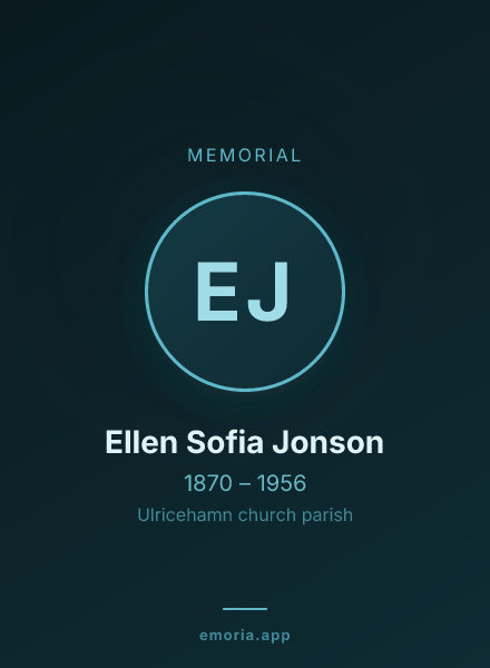 Memorial portrait of Ellen Sofia Jonson