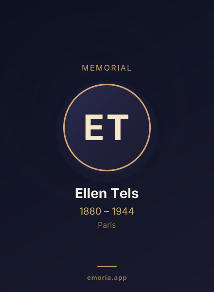 Memorial portrait of Ellen Tels