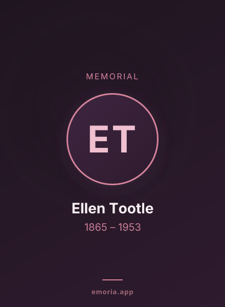Memorial portrait of Ellen Tootle