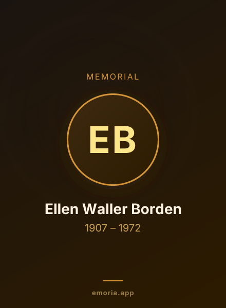 Memorial portrait of Ellen Waller Borden
