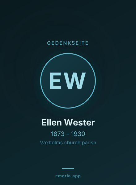 Gedenkportrait von Ellen Wester
