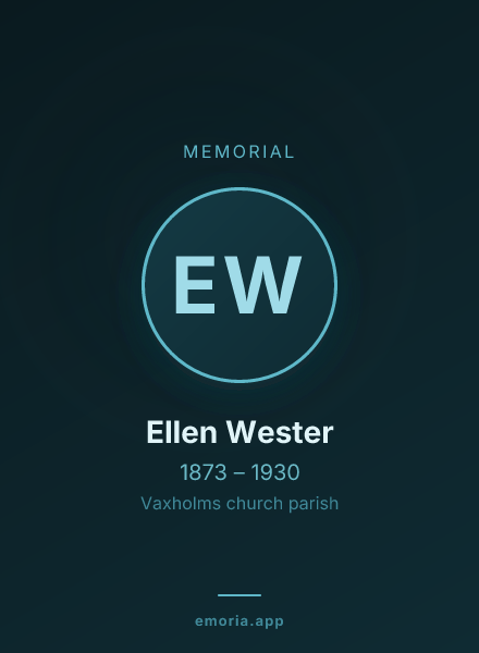 Memorial portrait of Ellen Wester