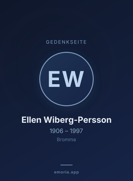 Gedenkportrait von Ellen Wiberg-Persson