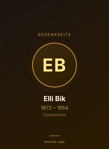 Gedenkportrait von Elli Bik