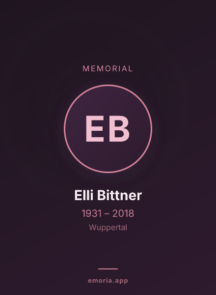 Memorial portrait of Elli Bittner