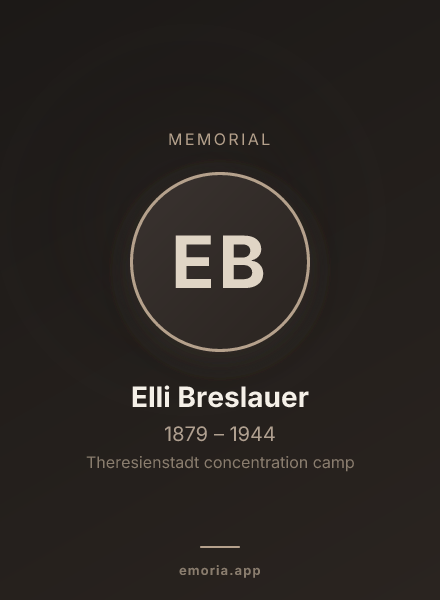 Memorial portrait of Elli Breslauer