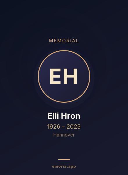 Memorial portrait of Elli Hron