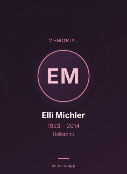 Memorial portrait of Elli Michler