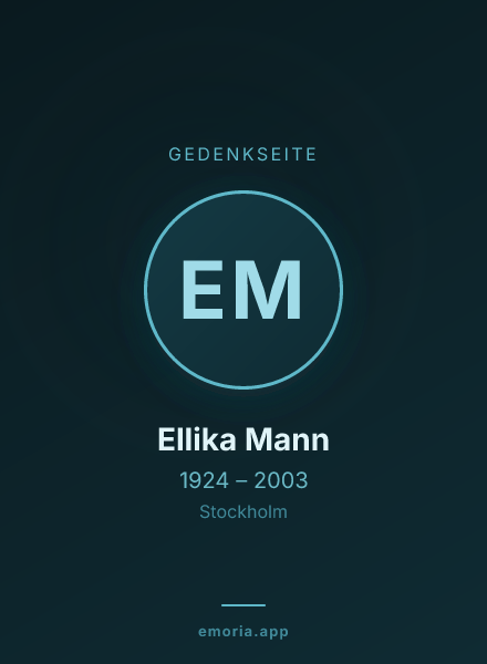 Gedenkportrait von Ellika Mann