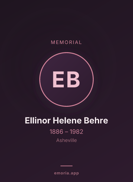 Memorial portrait of Ellinor Helene Behre
