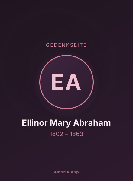 Gedenkportrait von Ellinor Mary Abraham