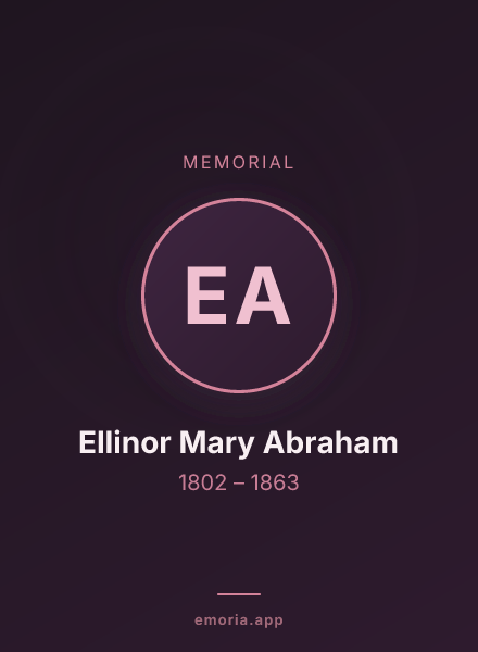 Memorial portrait of Ellinor Mary Abraham