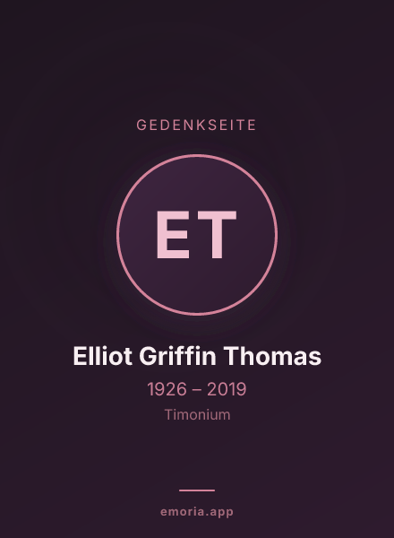 Gedenkportrait von Elliot Griffin Thomas