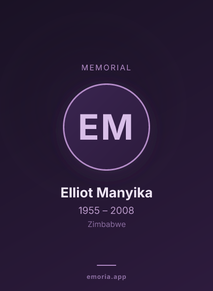 Memorial portrait of Elliot Manyika