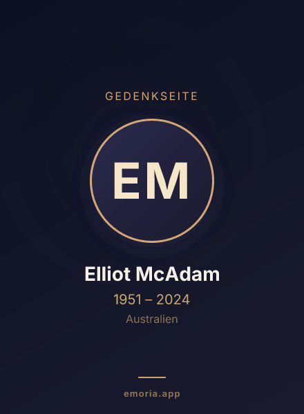 Gedenkportrait von Elliot McAdam