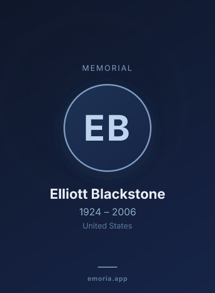 Memorial portrait of Elliott Blackstone