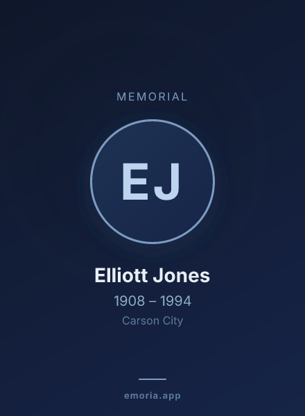 Memorial portrait of Elliott Jones