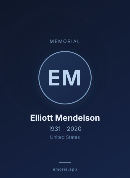 Memorial portrait of Elliott Mendelson