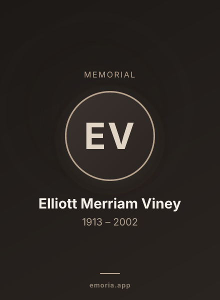 Memorial portrait of Elliott Merriam Viney