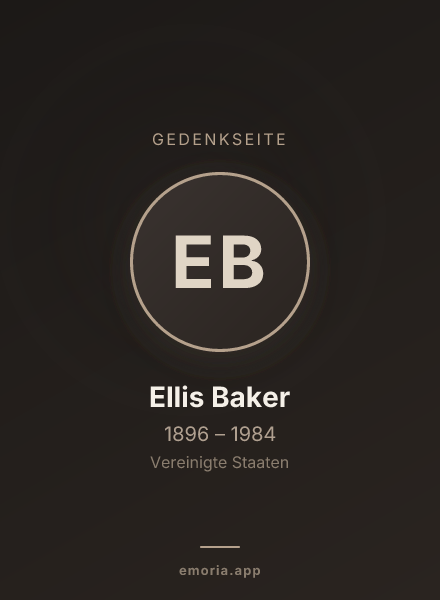 Gedenkportrait von Ellis Baker