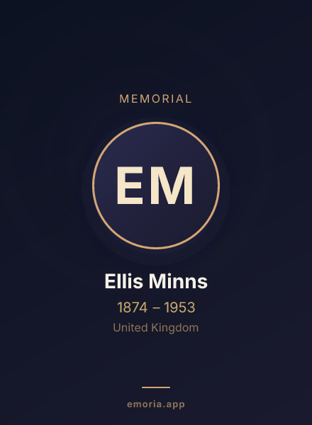 Memorial portrait of Ellis Minns